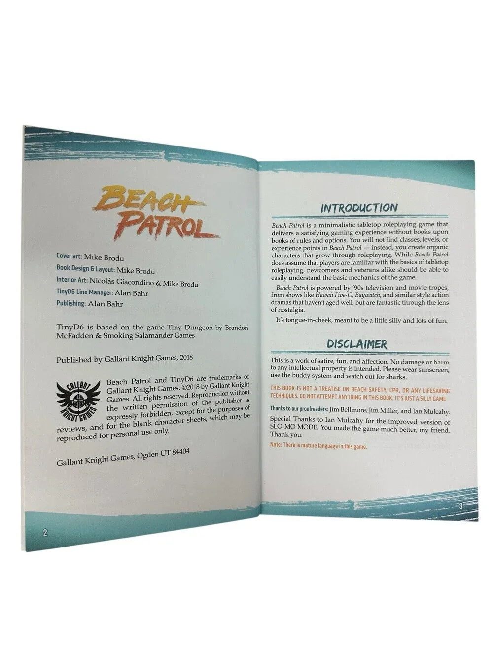 Beach Patrol RPG - Roleplay Baywatch Powered by Tiny D6 Gallant Knight